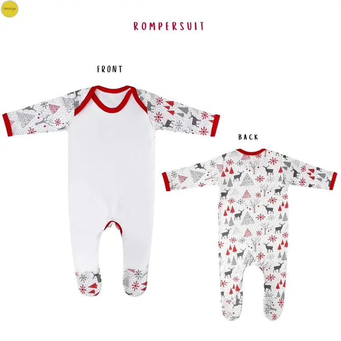 Christmas Family Matching Set Grey And Red Reindeer Print