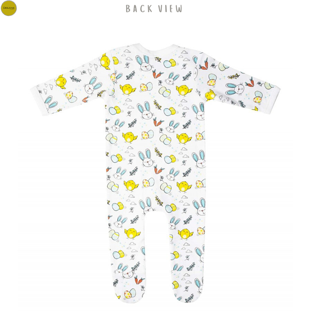 Baby Plain Chest Rompersuit In Easter Print