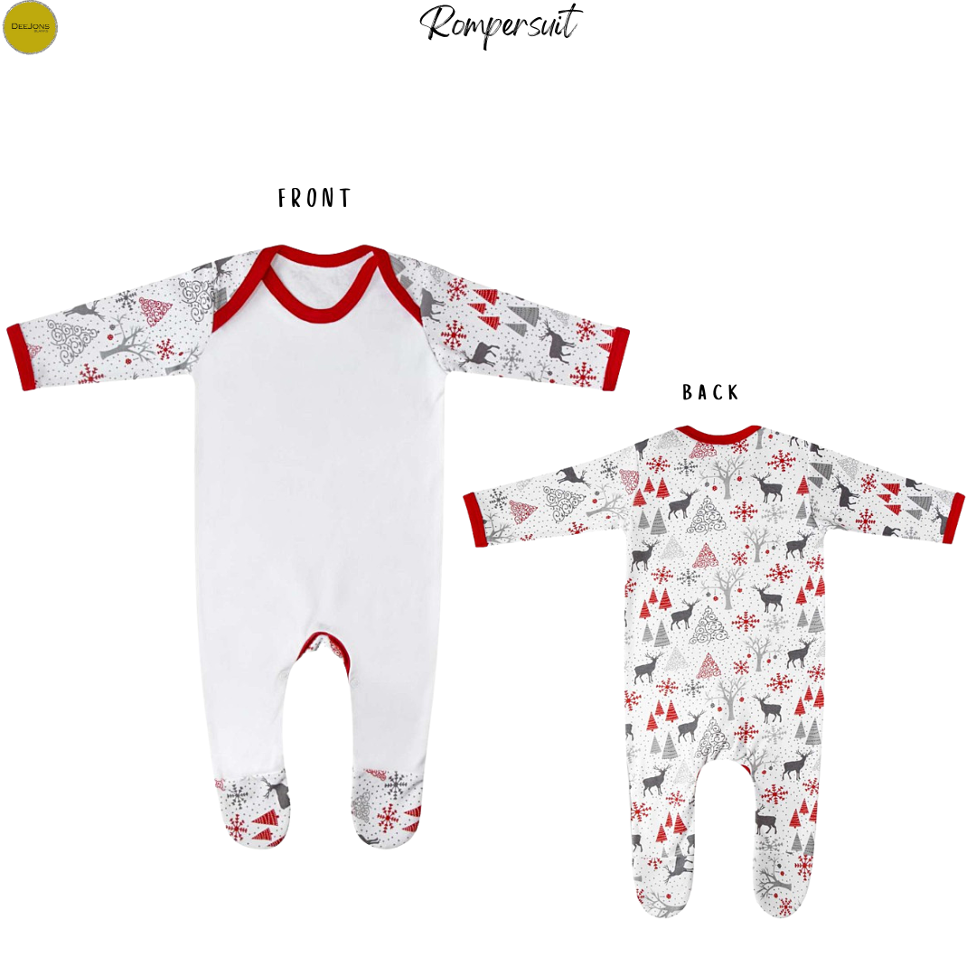 Family Matching Set Grey And Red Reindeer Print