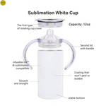 Load image into Gallery viewer, 12oz Sublimation Children&#39;s Sippy Cup With Two Lids and Straw
