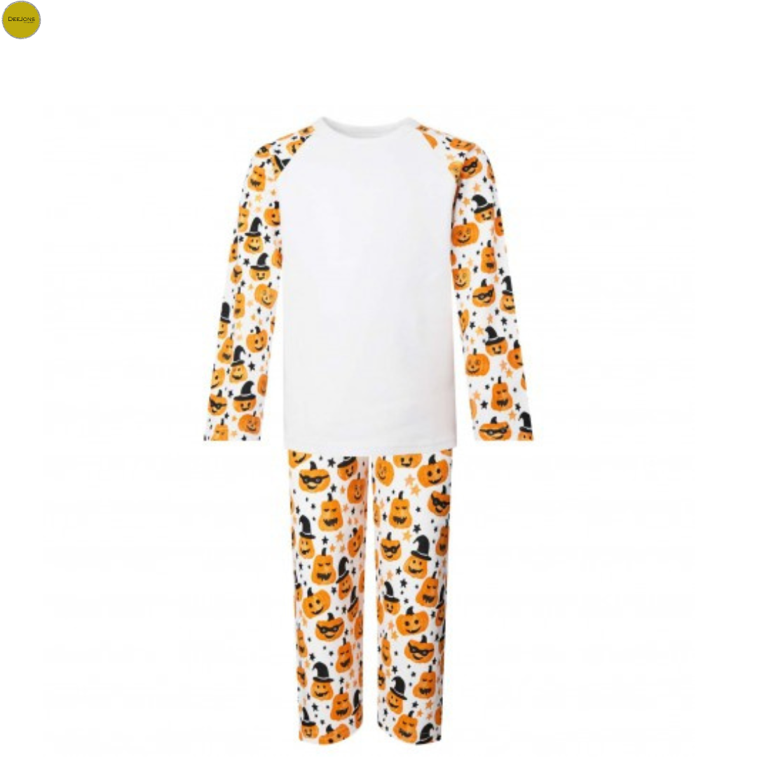 Pumpkin Print Long Raglan Sleeve Pyjama Set