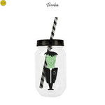 Load image into Gallery viewer, Halloween Mason Jar With Plastic Lid And Straw

