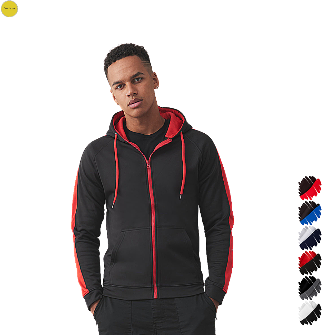 AWDis Just Hoods Contrast Sports Polyester Zoodie