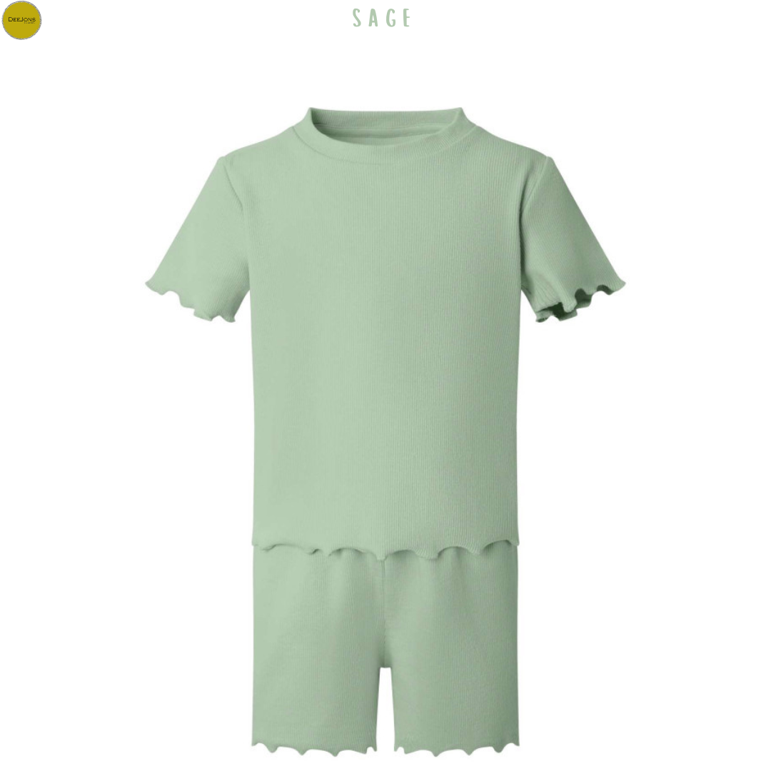 Girl's Rib T-Shirt And Short Set