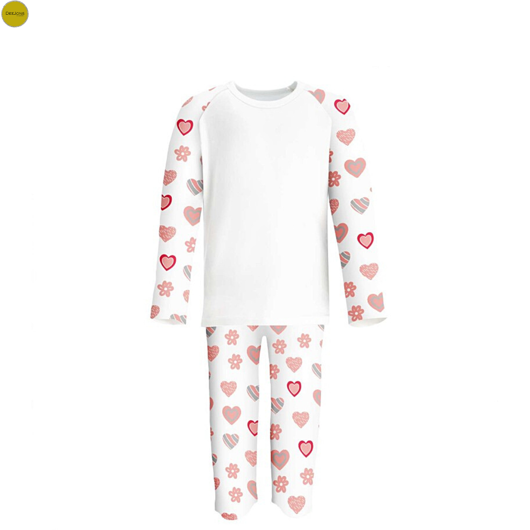 Baby/Children's Heart Print Long Sleeve Pyjama Set