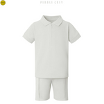 Load image into Gallery viewer, Boy&#39;s Zip Neck Polo Shirt And Short Set
