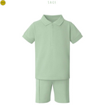 Load image into Gallery viewer, Boy&#39;s Zip Neck Polo Shirt And Short Set
