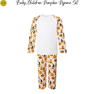 Pumpkin Print Long Raglan Sleeve Pyjama Set