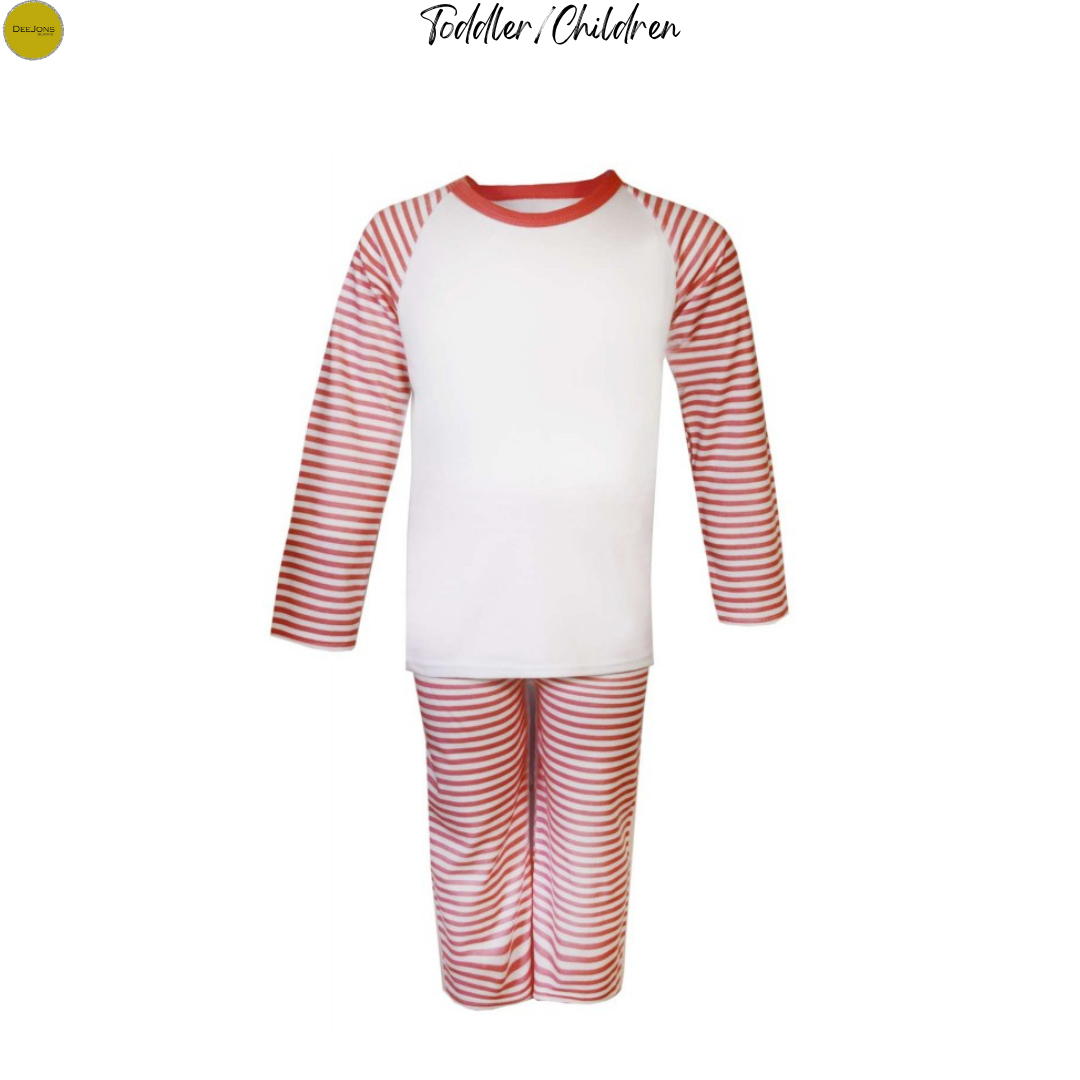 Family Matching Set Red Stripe Print