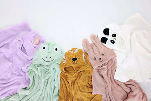 Panda Animals Kids Hooded Towel Poncho 100% Combed Cotton DreamBuy.co.uk