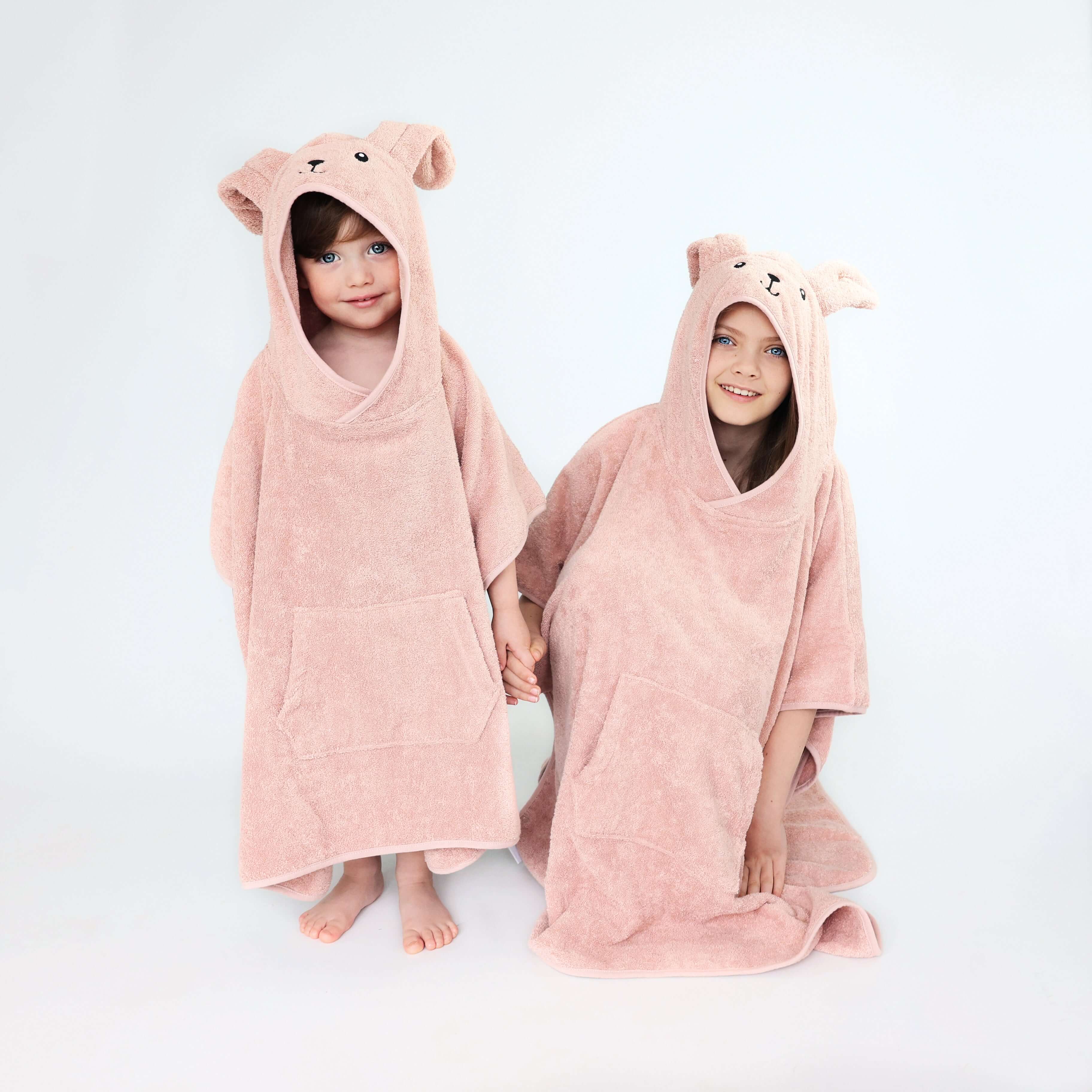 Rabbit Animals Kids Hooded Towel Poncho 100% Combed Cotton DreamBuy.co.uk