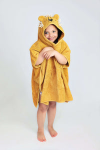 Lion Animals Kids Hooded Towel Poncho 100% Combed Cotton DreamBuy.co.uk