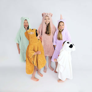 Unicorn Animals Kids Hooded Towel Poncho 100% Combed Cotton DreamBuy.co.uk