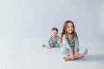 Load image into Gallery viewer, Dove Grey Ribbed Lounge Set Unisex Pyjama DreamBuy
