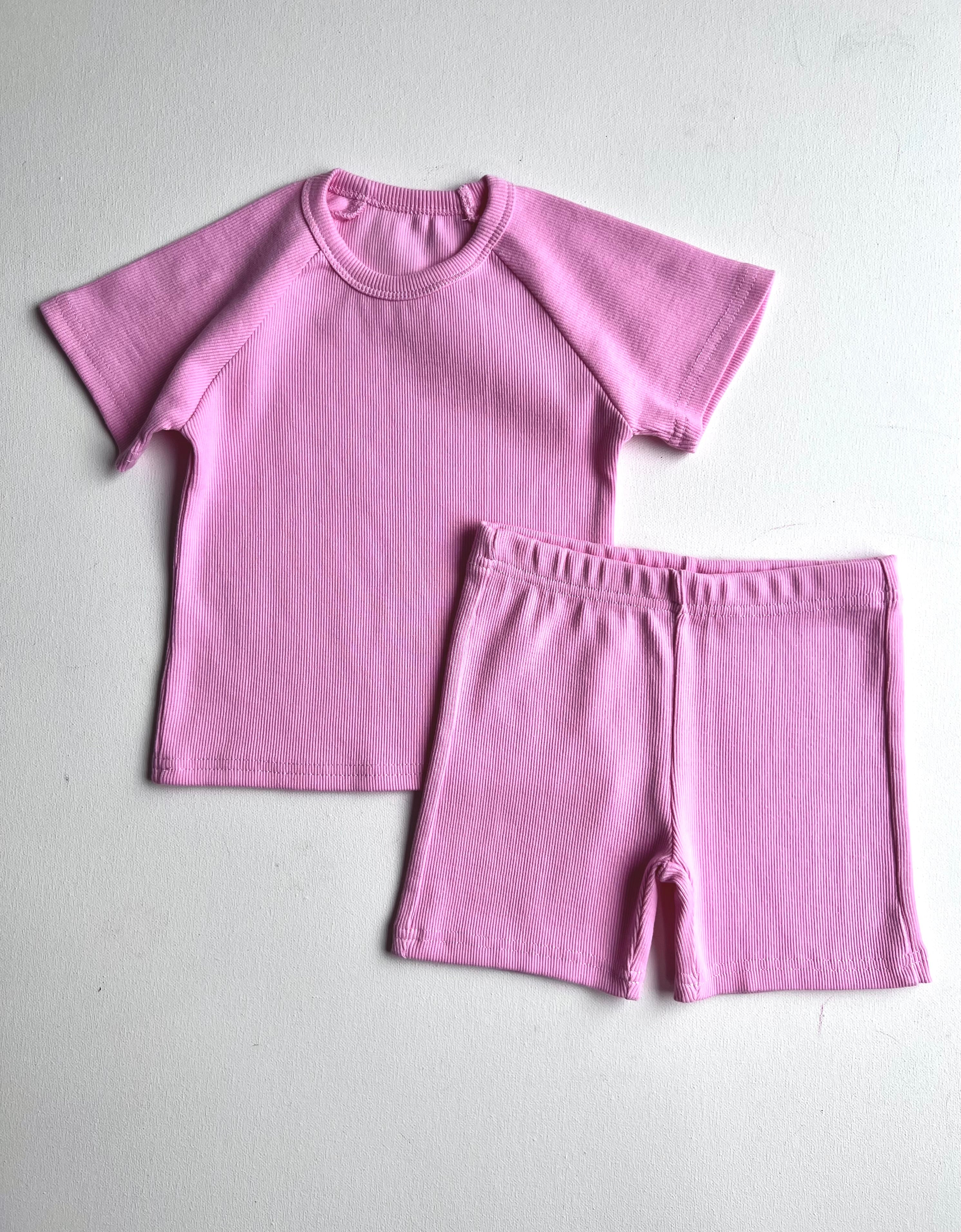 Pink Ballerina Unbranded Summer Ribbed Lounge Set Unisex Pyjama DreamBuy