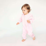 Load image into Gallery viewer, Sweet Pink Zip Up Ribbed Romper Babygrow Sleepsuit 0-3Y Unisex DreamBuy
